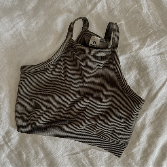 High neck ribbed bralette - Picture 1 of 4